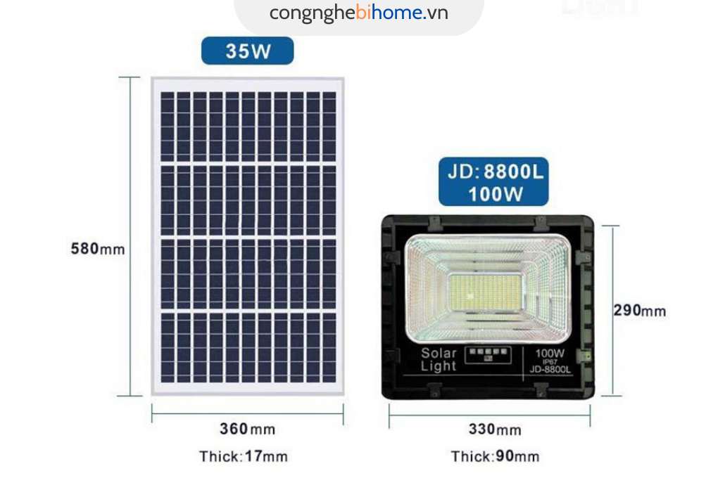 Đèn năng lượng mặt trời 100W JD-8800L